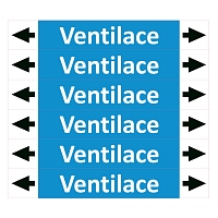 Značení potrubí ISO 20560, ventilace